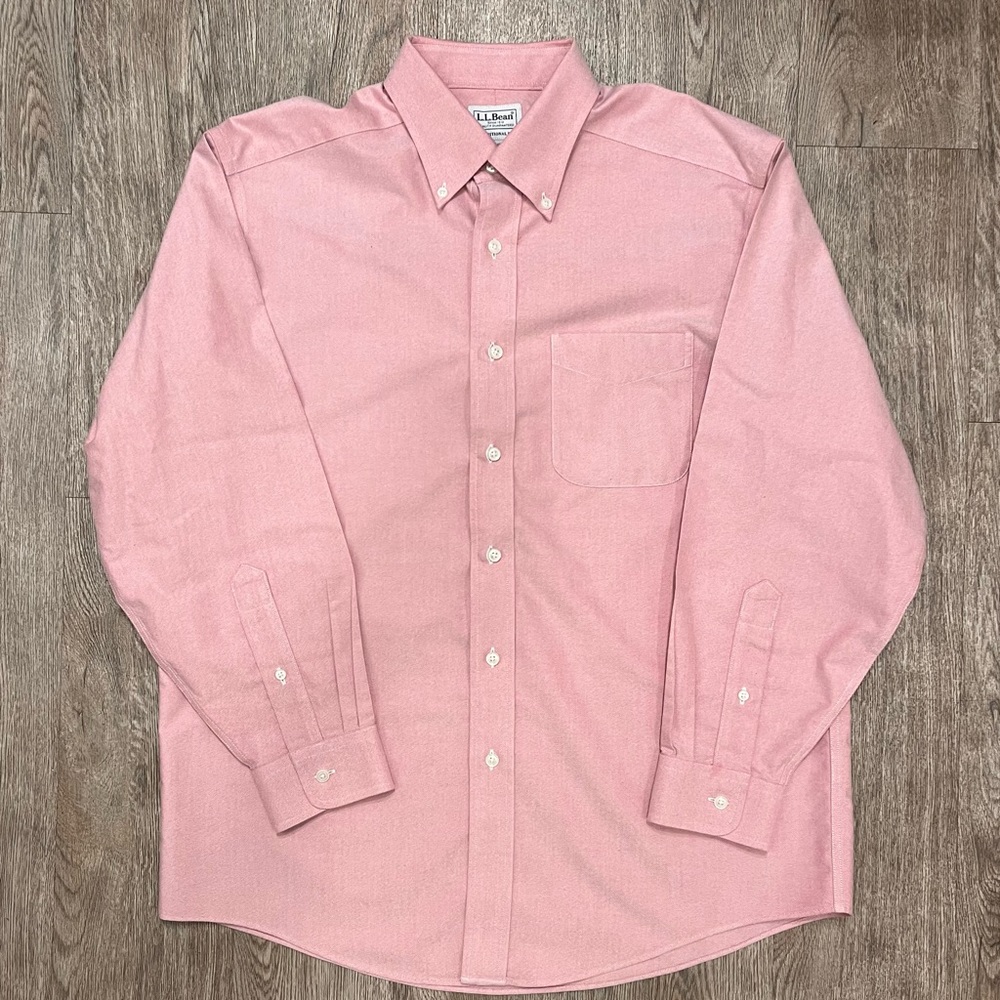 L.L. Bean Pink Button Down Long Sleeve Shirt